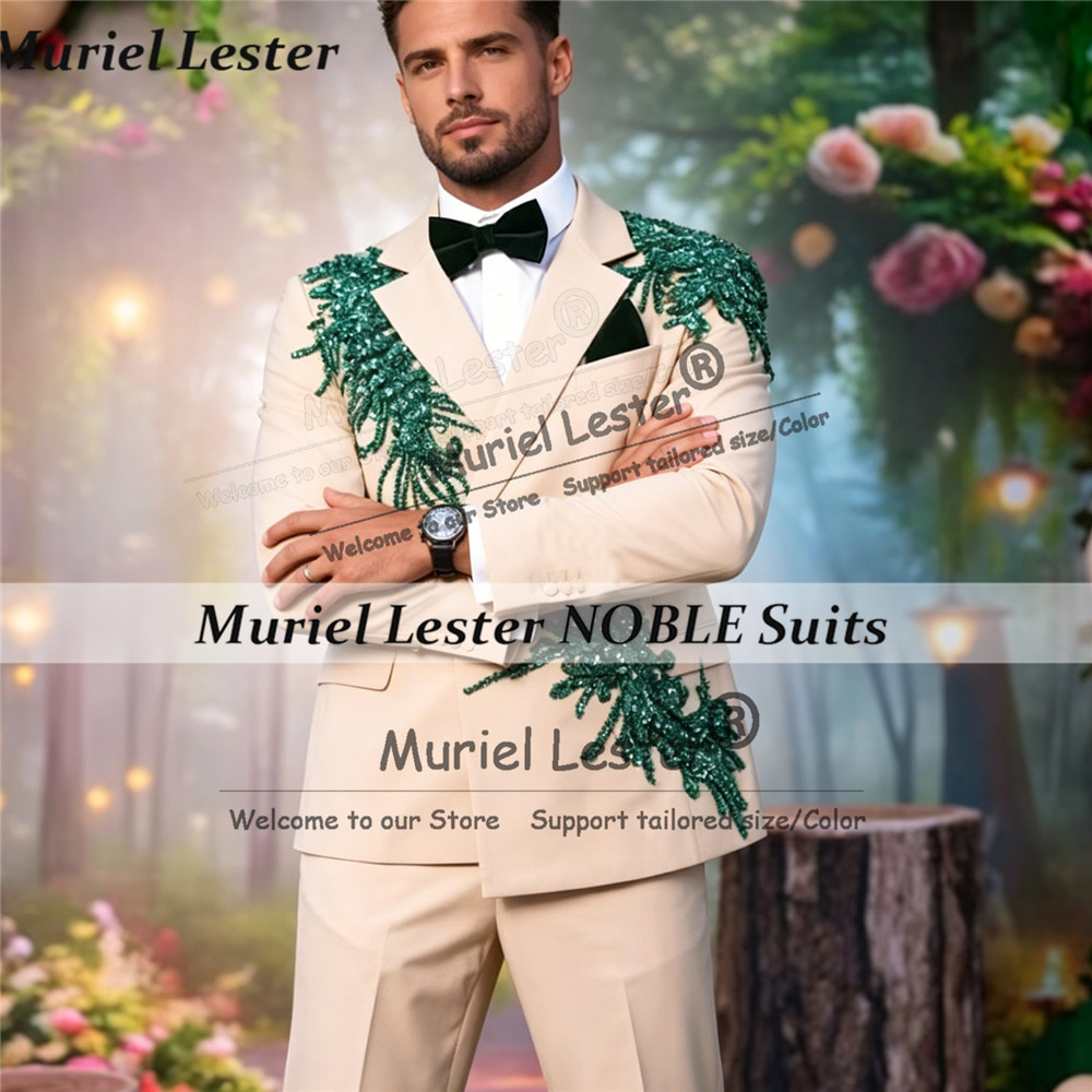 Unique Men'S Formal Wear - Męski garnitur z koralikami i dżetami