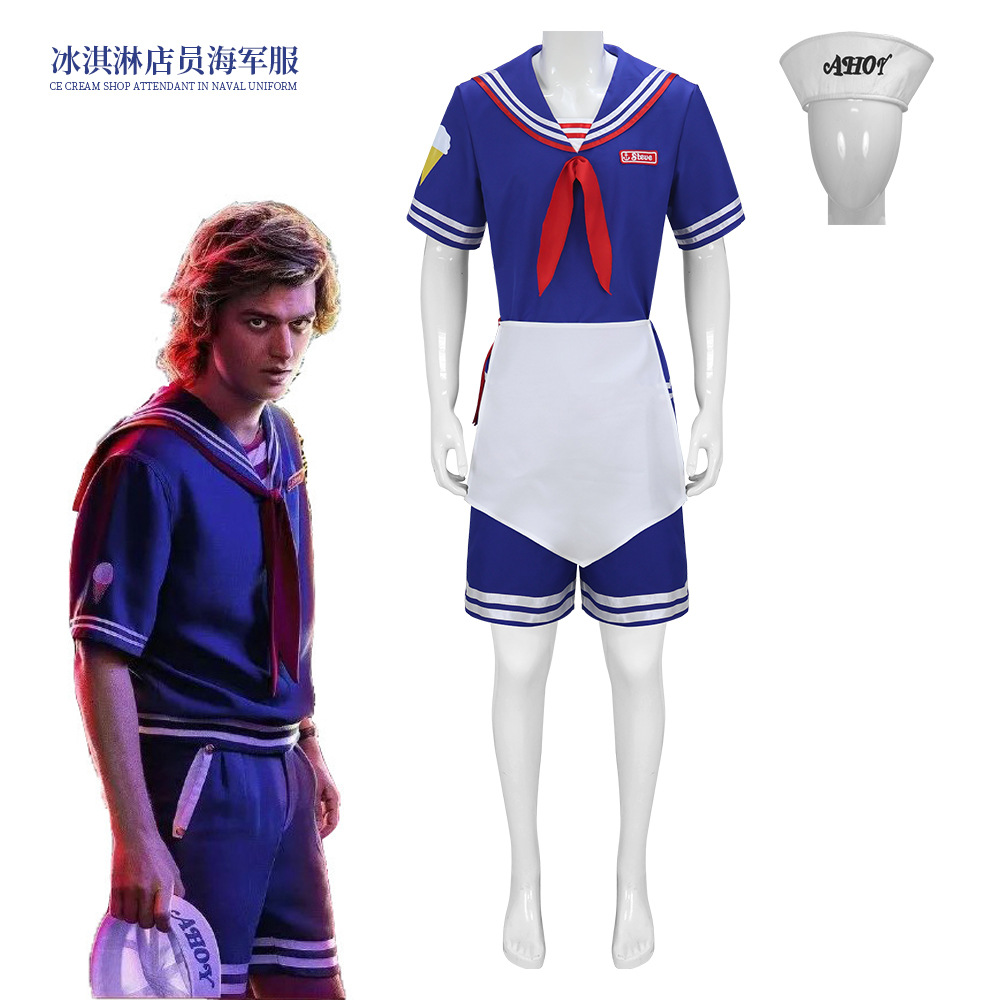 Men Formal Wear Set - Kostium Cosplay Steve'a Harringtona Scoops Ahoy,