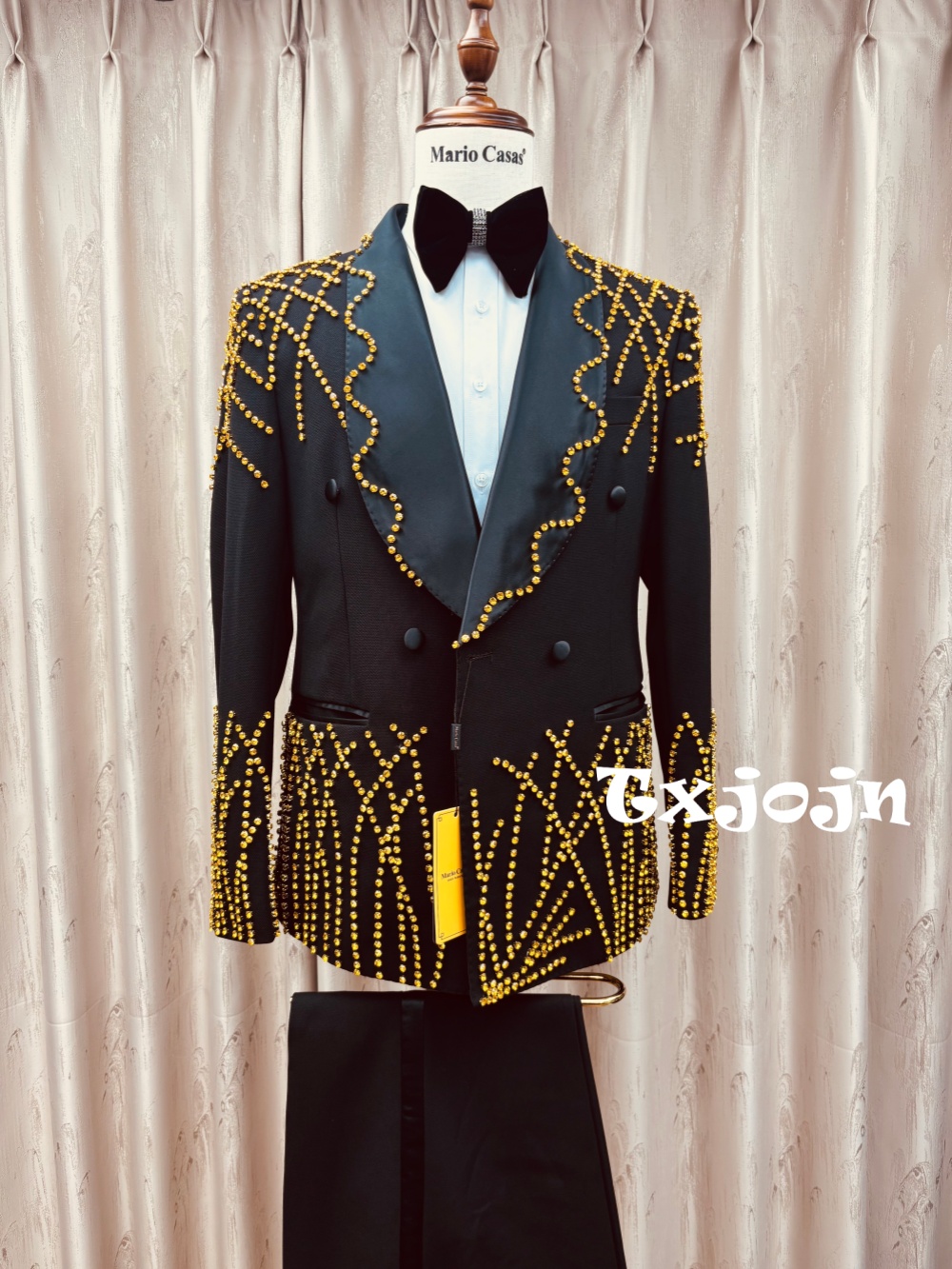 Men Formal Wear Clothes - Elegancki męski garnitur z koralikami, 2-częściowy