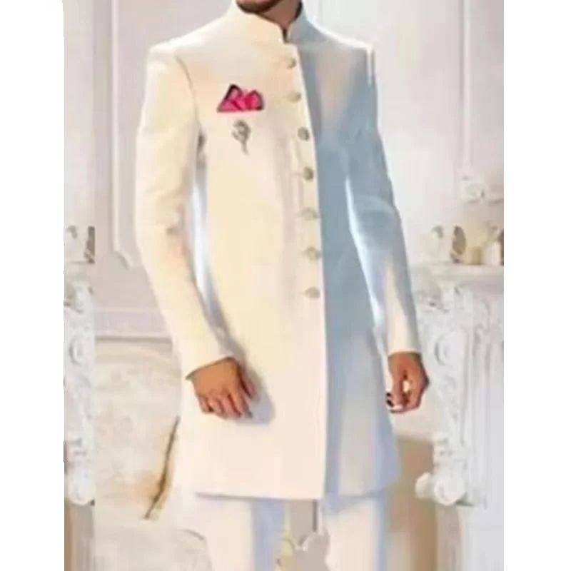 Men Formal Wear Indian - Nowy Klasyczny Biały Męski Garnitur Długa