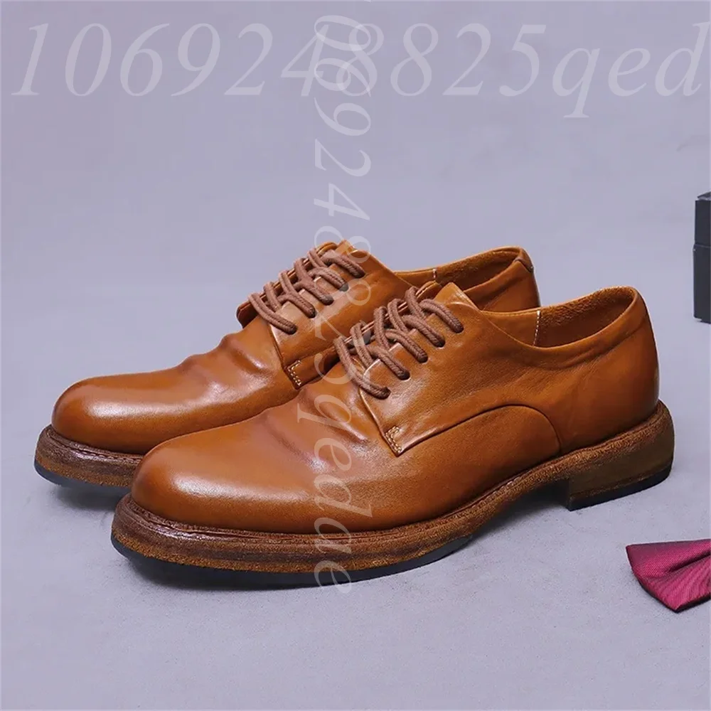 Formal Men Daily Wear Footwear - Męskie ręcznie robione sznurowane oksfordy w