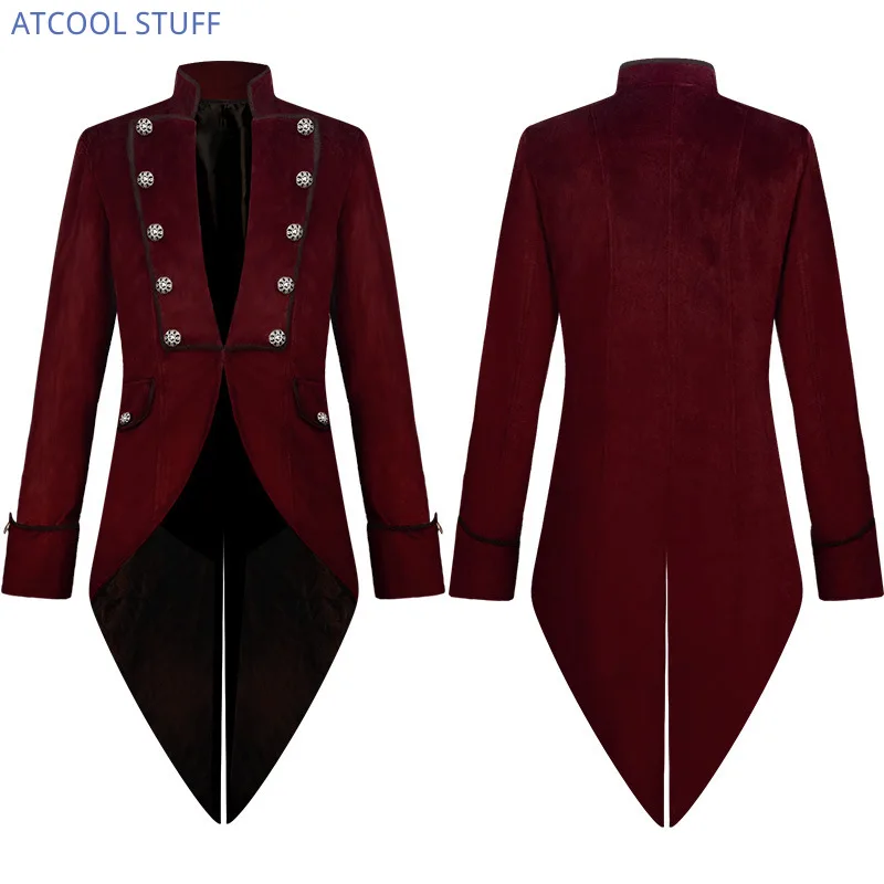 Men Formal Wear Set - Klasyczny frak z aksamitu, średniowieczna kurtka,