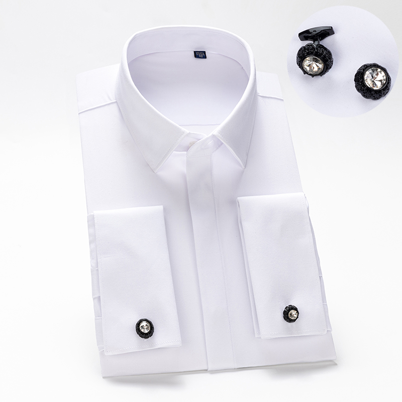 High End Men'S Formal Wear - Męska koszula z francuskimi spinkami do