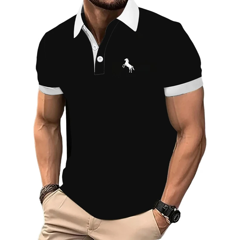 Men Formal Wear Clothes - Męska koszulka polo, krótki rękaw, gradientowy