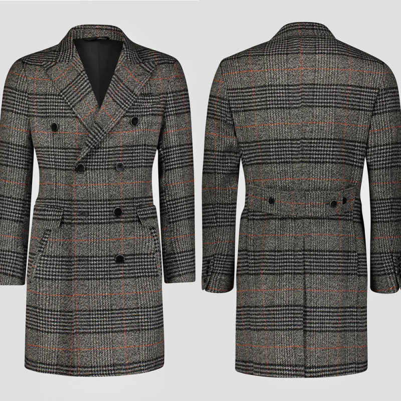 Men Formal Wear Modern - Nowoczesny płaszcz męski z mieszanki wełny