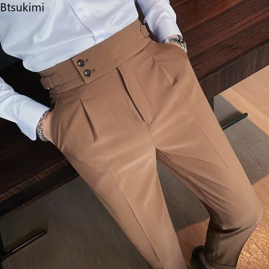 Men'S Formal Wear Accessories - Nowe męskie spodnie garniturowe 2026, jednolite,