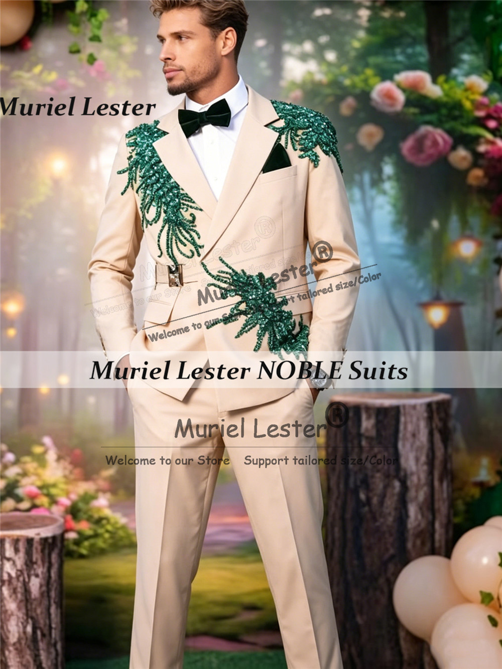 Męski garnitur z koralikami i  – Unique Men'S Formal Wear recenzja i cena