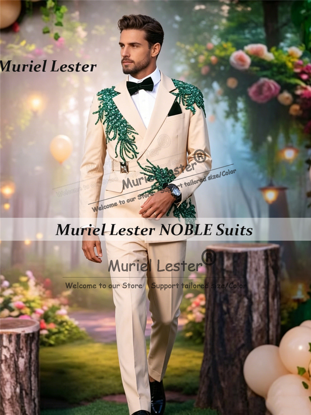 Męski garnitur z koralikami i  – Unique Men'S Formal Wear recenzja i cena