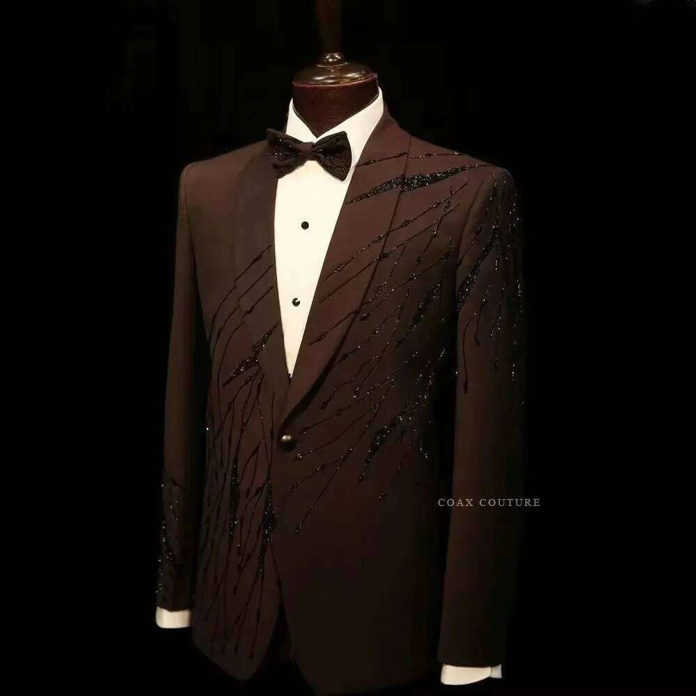 Brązowe, eleganckie garnitury  – High End Men'S Formal Wear recenzja i cena