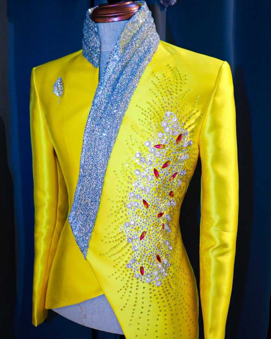 Moda Żółte smokingi ślubne Uni – Unique Men'S Formal Wear recenzja i cena