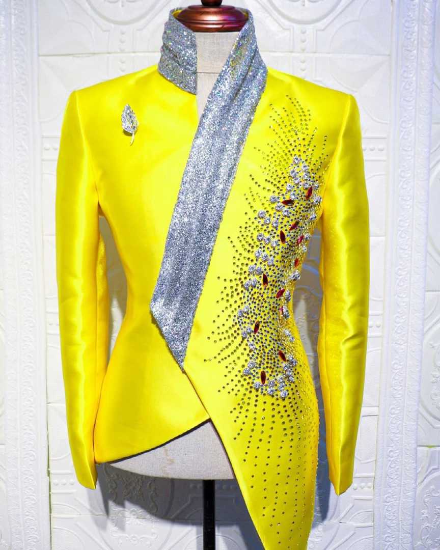 Moda Żółte smokingi ślubne Uni – Unique Men'S Formal Wear recenzja i cena
