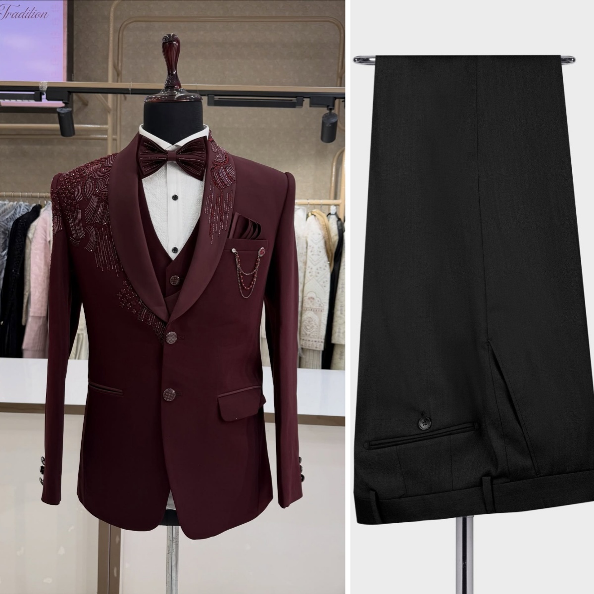3-częściowe garnitury ślubne d – Men Formal Wear Modern recenzja i cena