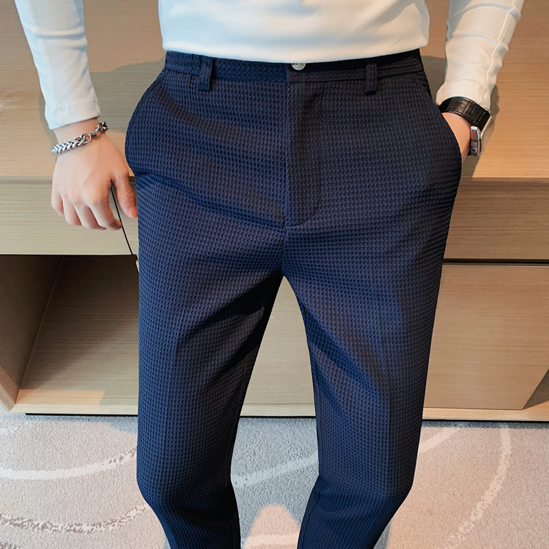 2024 Jesień Nowy Waffle Stretc – Men Formal Wear Set recenzja i cena