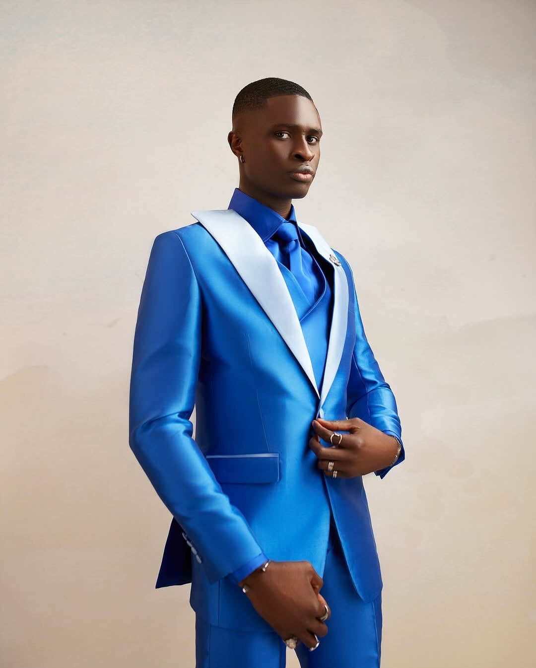 Satynowy garnitur męski 3-częś – Men Formal Wear Modern recenzja i cena